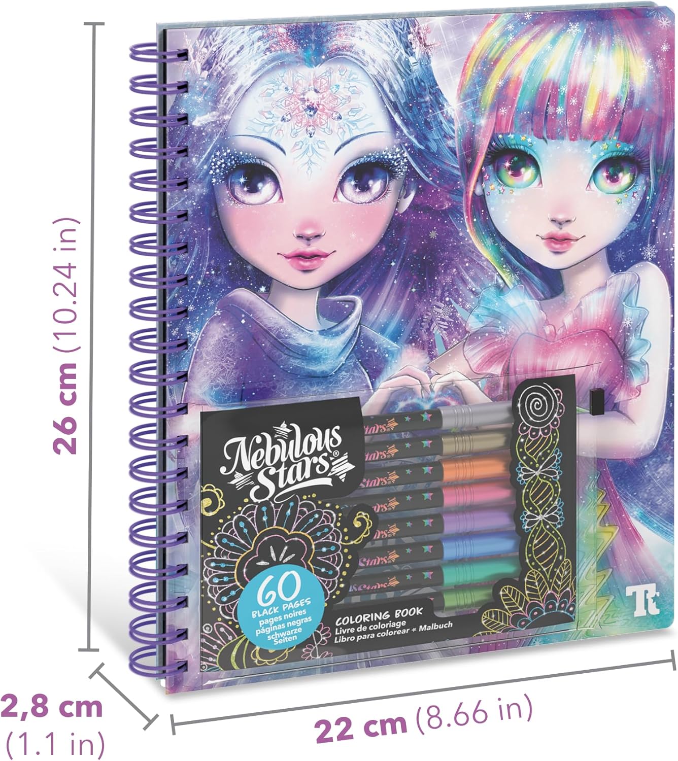 Nebulous Stars Colouring Book with Black Pages, 60 Sheets, A4 — view 3