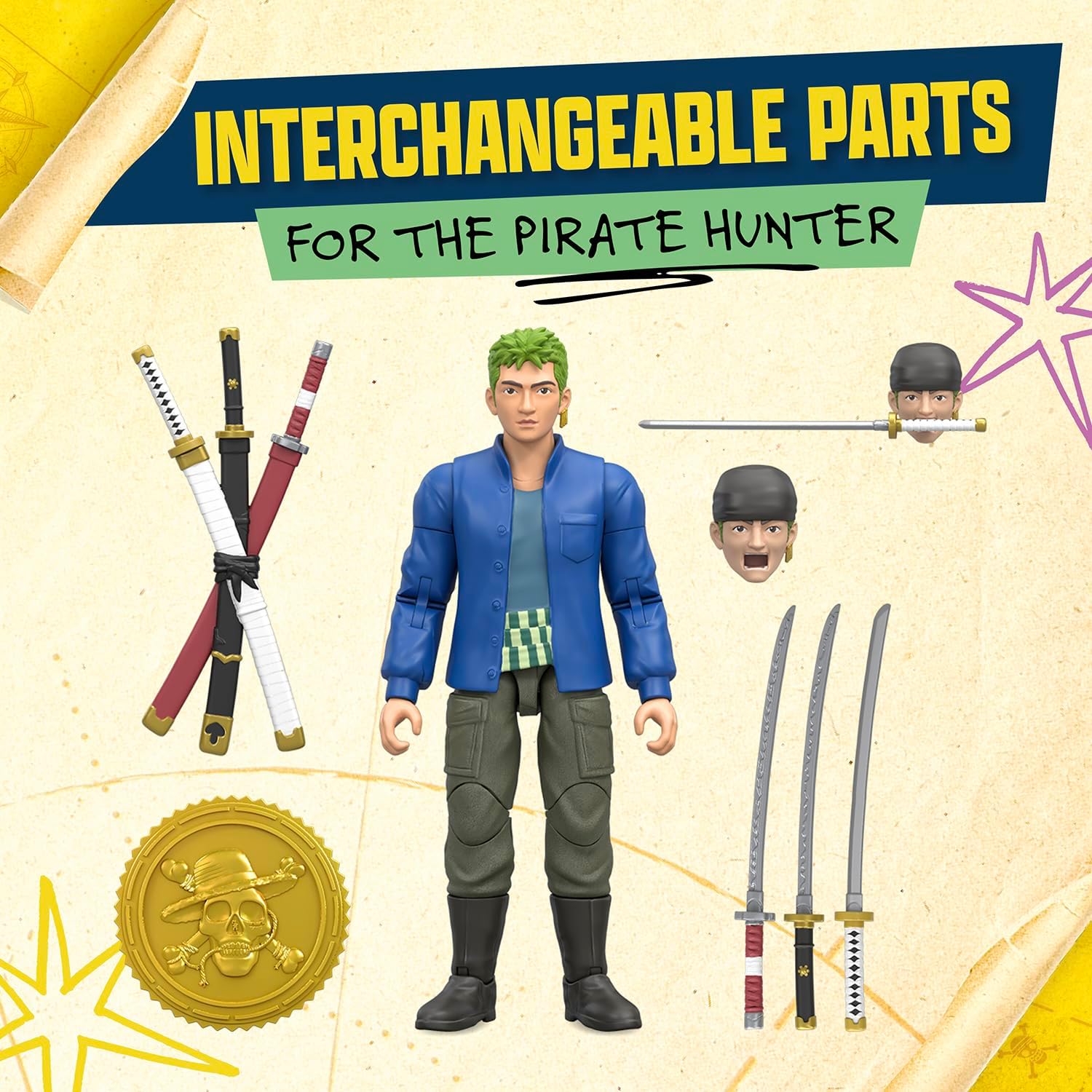 One Piece Zoro 6" Action Figure with 5 Accessories — view 3