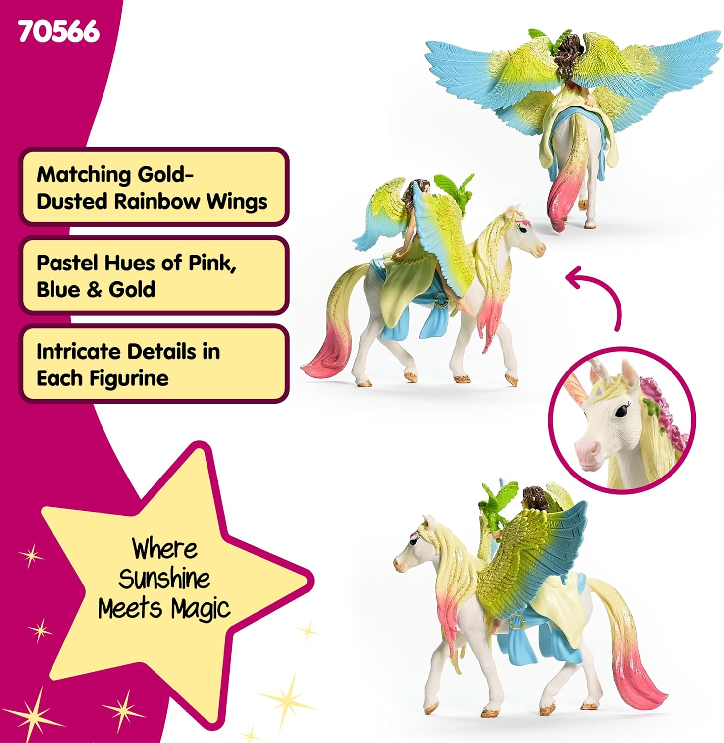 Schleich Bayala Surah & Pegasus 3-Piece Fairy Toy Set | Ages 5+ — view 3