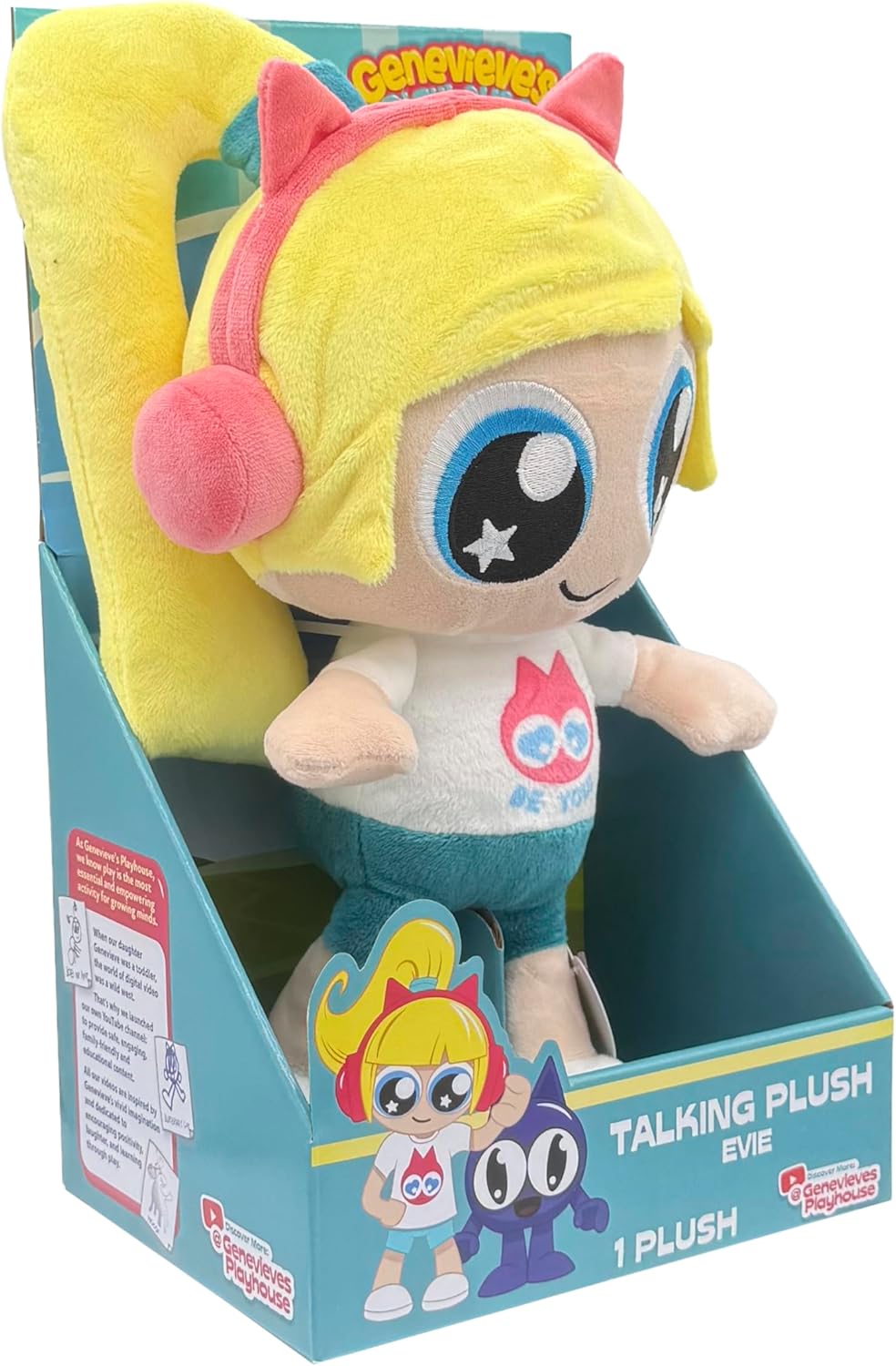 Genevieve's Playhouse Talking Plush Singing Doll, 8 Sounds, Cat Headphones — view 3