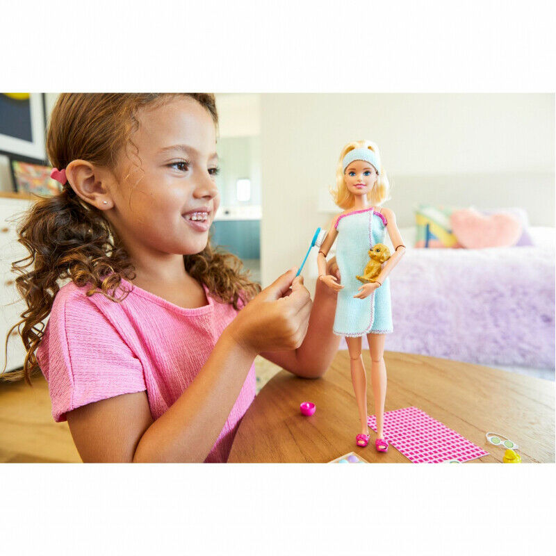 Barbie Wellness Spa Doll Blonde with Puppy GKH73 - Colorland Toys