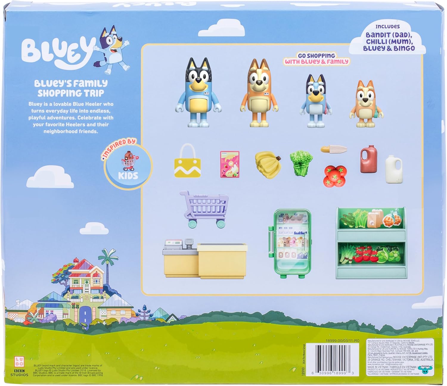 Bluey Series 13 Let’s Play Chef Family Shopping Trip Figure Playset — view 4