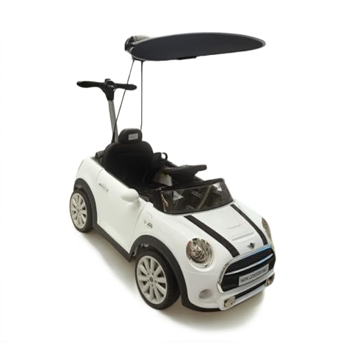 Mini Cooper Push Car with Sun Shade White 3636C — Toddler Walker Car — view 4