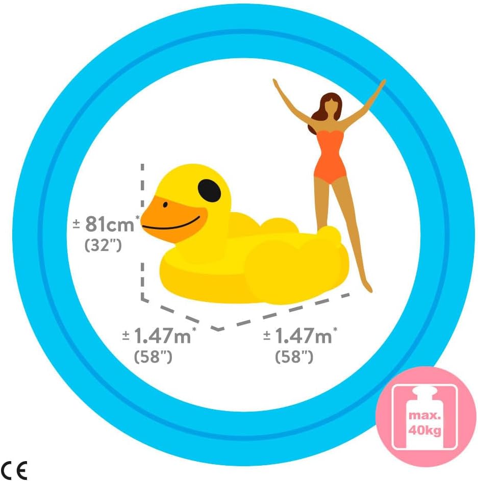 Intex Yellow Duck Ride-On Inflatable Pool Float (147x147x81 cm) — view 4