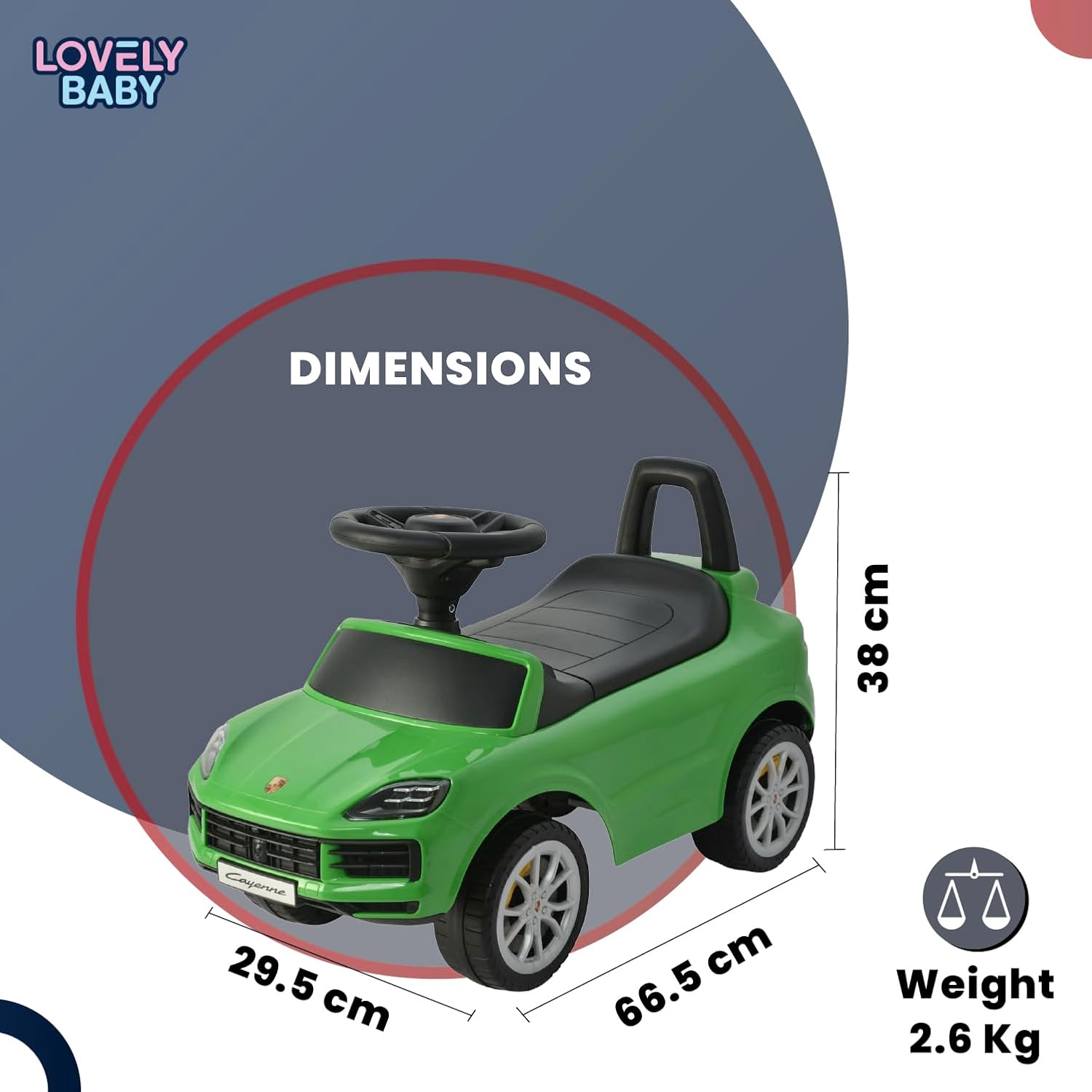 Porsche Cayenne Ride On Push car Green 328/LB-328  — view 4