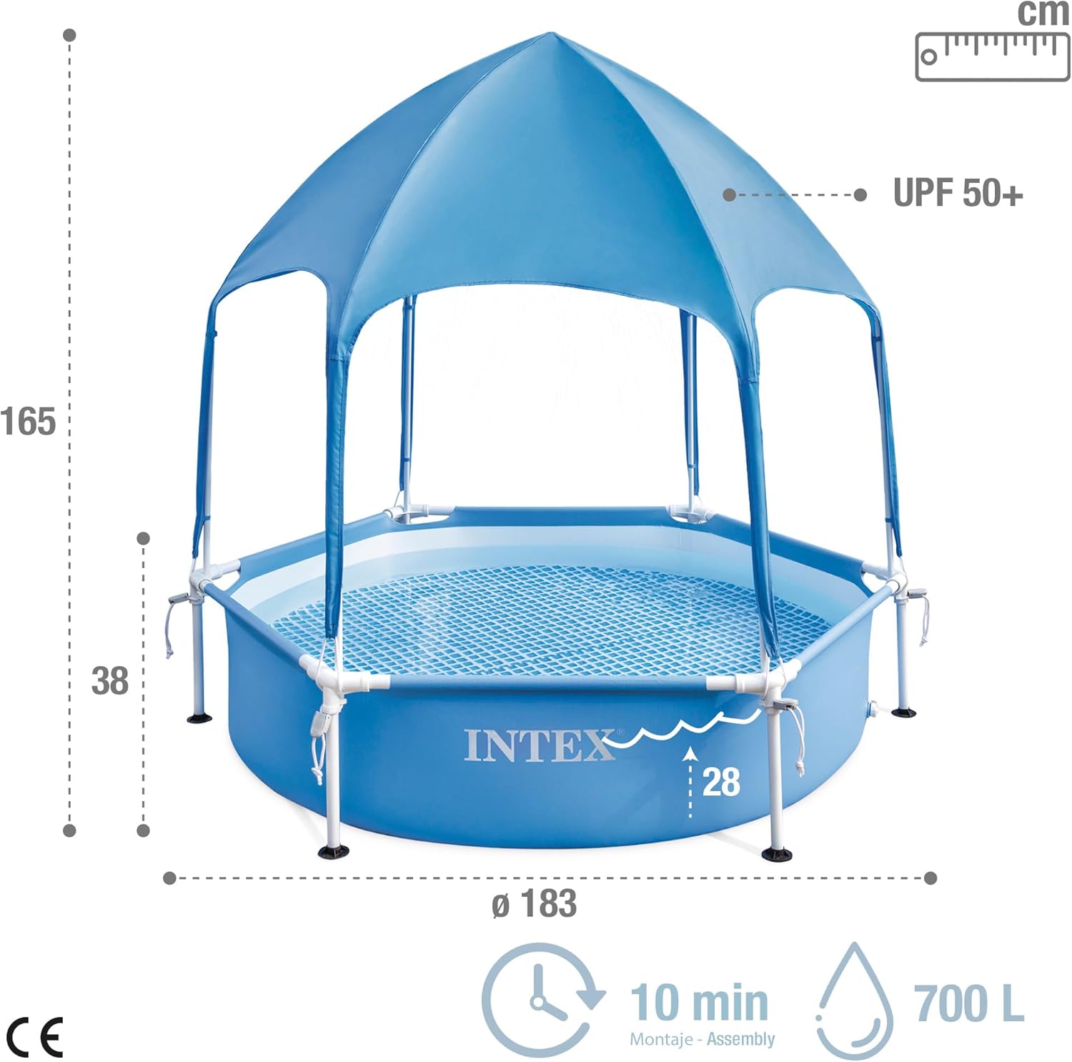 Intex Canopy Metal Frame Pool 1.83m x 38cm with Sprayer, Ages 3+ — view 4