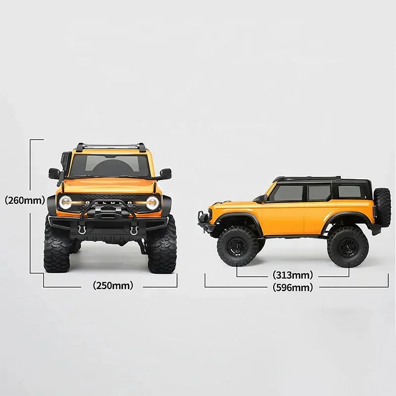 HB Toys RTR R1001/2/3 Upgraded 1/10 2.4G 4WD RC Car with Winch Differential Lock Rock Crawler LED 2 Speed Off-Road Truck — view 5