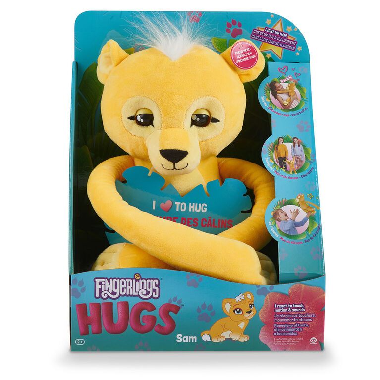 Fingerlings HUGS Sam Interactive Plush Lion - Colorland Toys