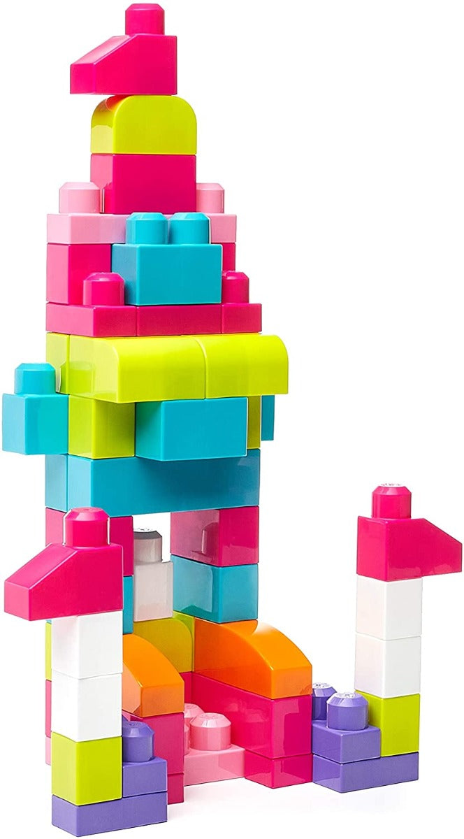 Mega Bloks First Builders Big Building Bag 60-Piece Pink DCH54 - Colorland Toys