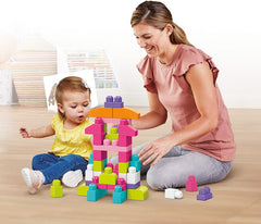 Mega Bloks First Builders Big Building Bag 60-Piece Pink DCH54 - Colorland Toys