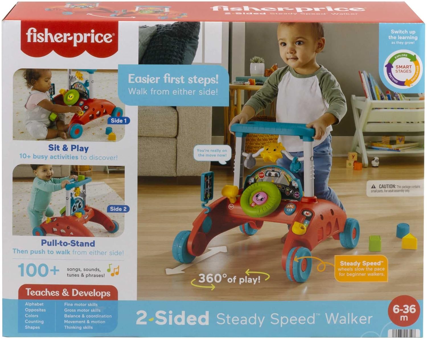 Fisher-Price 2-Sided Steady Speed Walker, Car-Themed Learning Toy — view 6