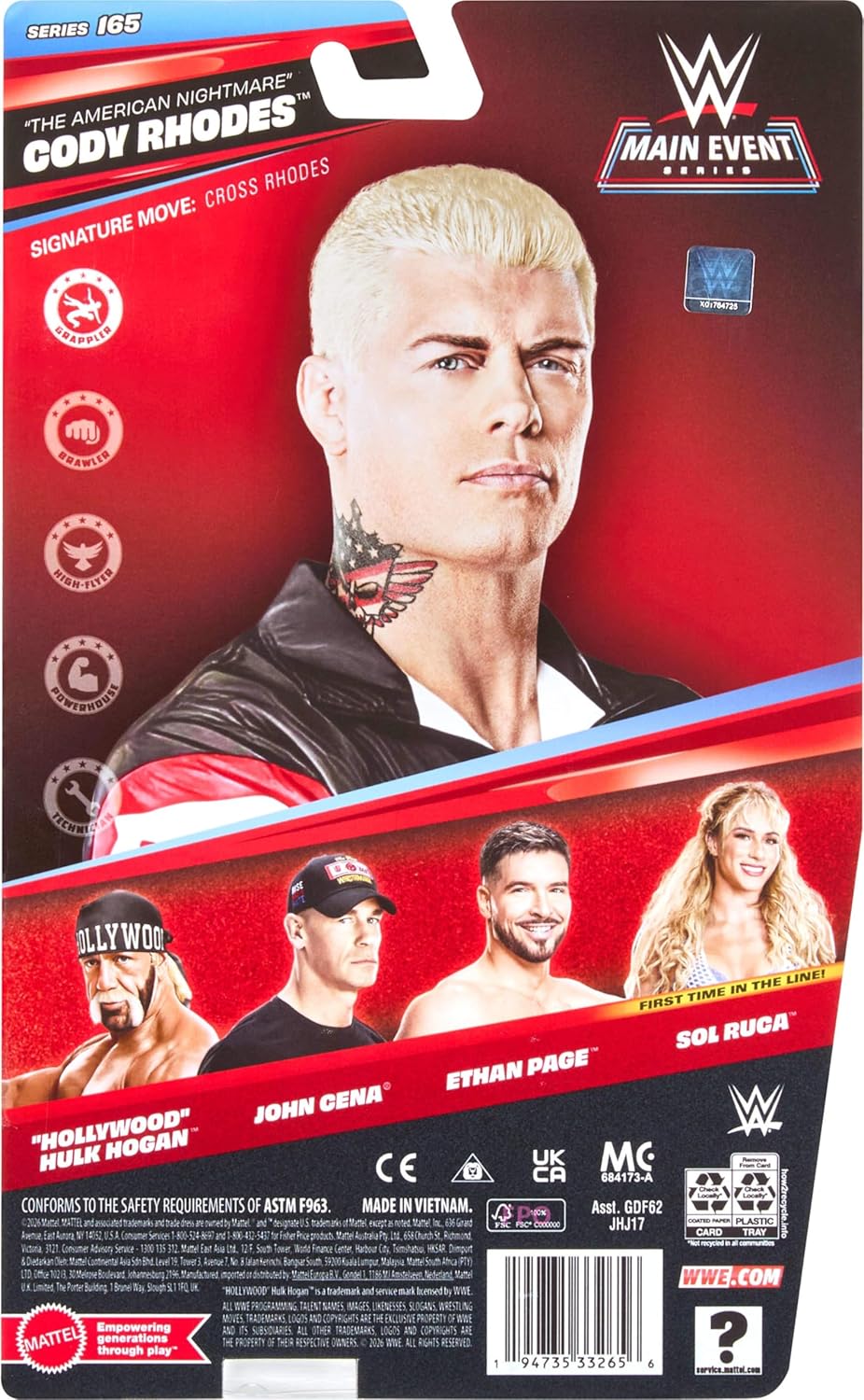 WWE Core Cody Rhodes Action Figure by Mattel — view 6