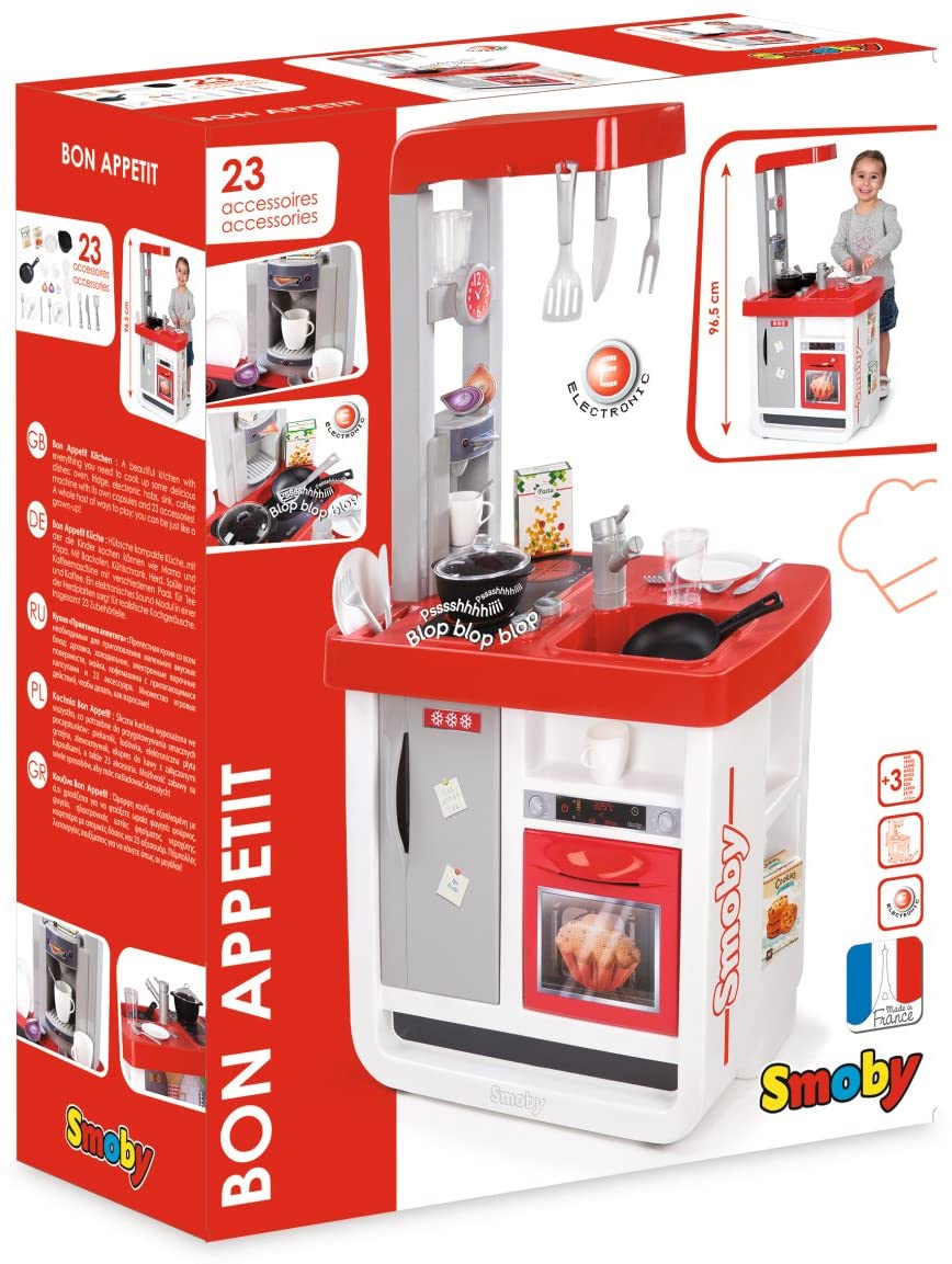 Smoby Bon Appetit Kitchen With 23 Accessories 310800 - Colorland Toys