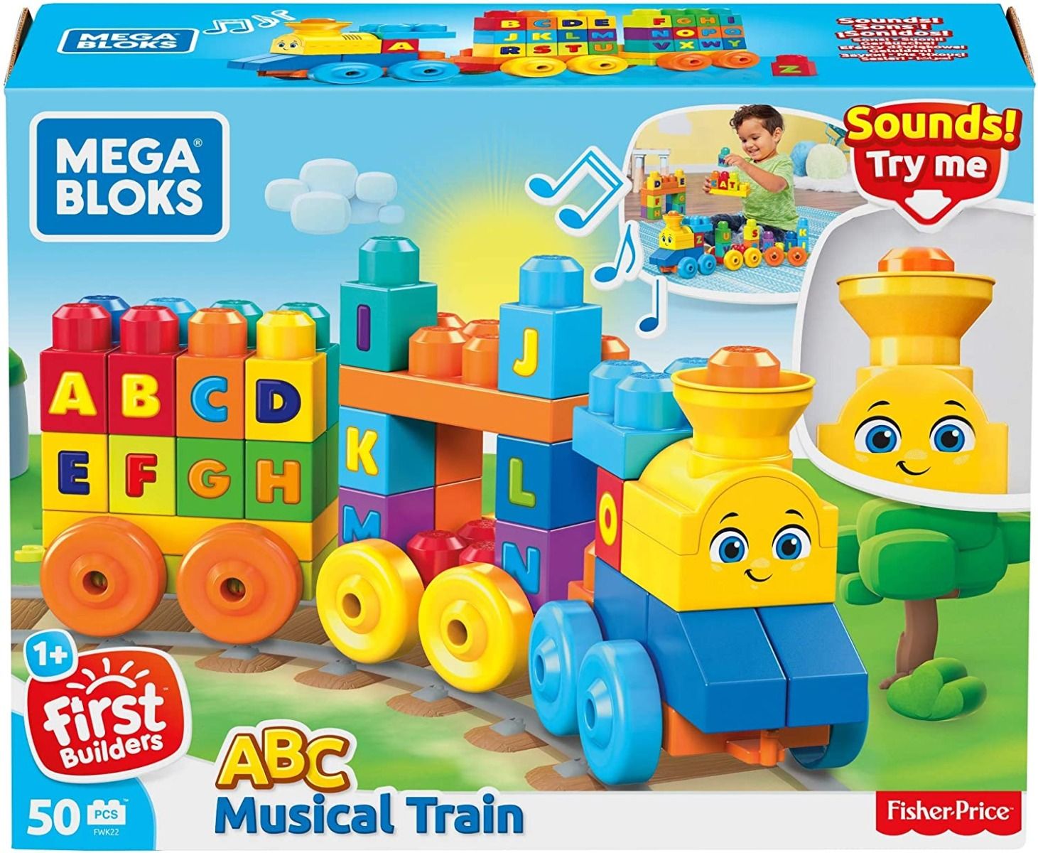Fisher Price Mega Bloks ABC Musical Train FWK22 - Colorland Toys