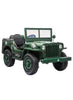 Kids Military Willy Jeep Ride-On 3-Seater Dark Green 12V 4M DM101 - Colorland Toys