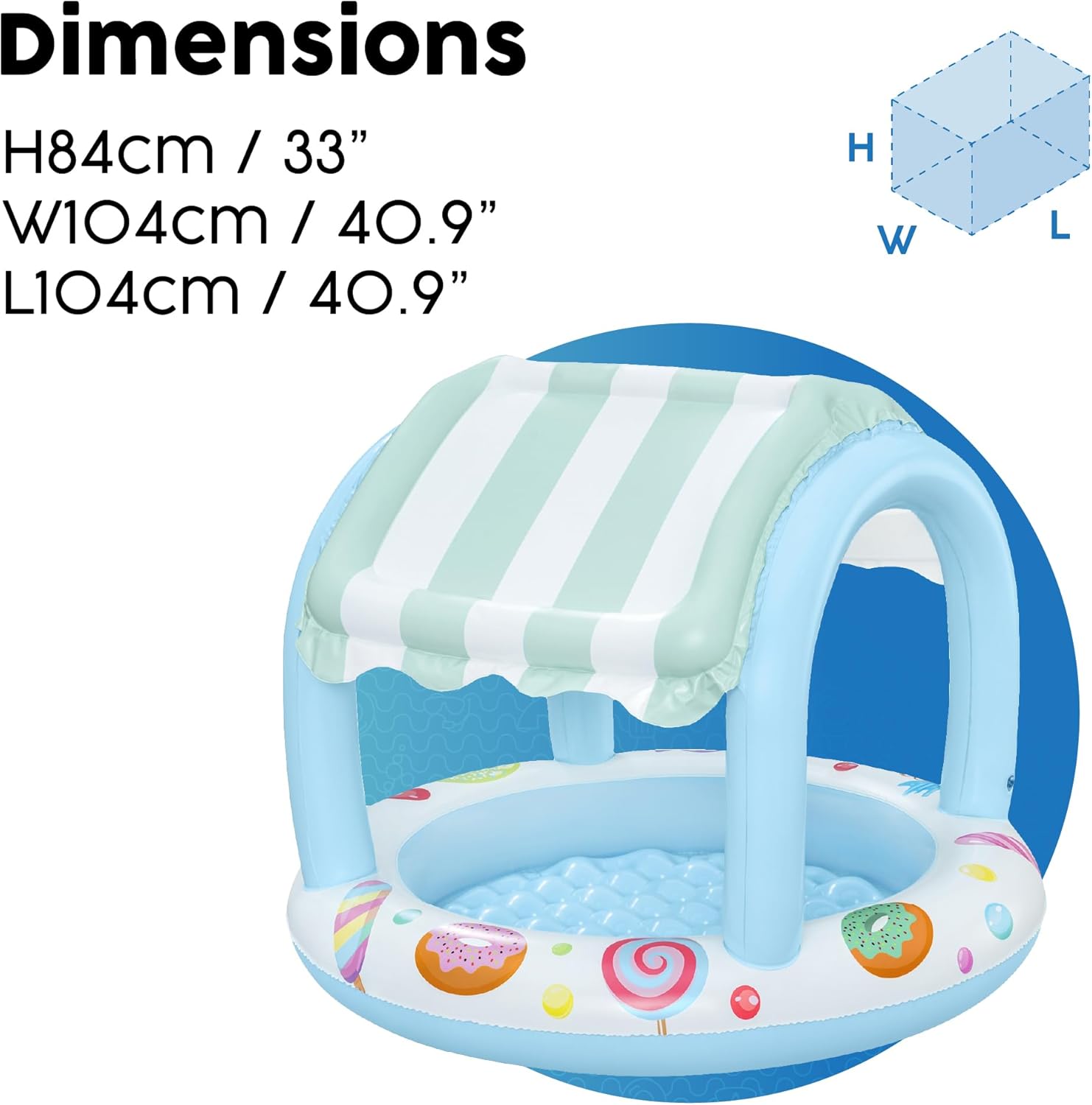 Bestway Inflatable Sweet Shop Paddling Pool with Canopy, 2+ Years — view 8