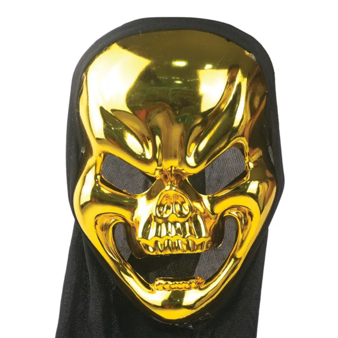 Skull Face Gold Halloween Mask — image 2