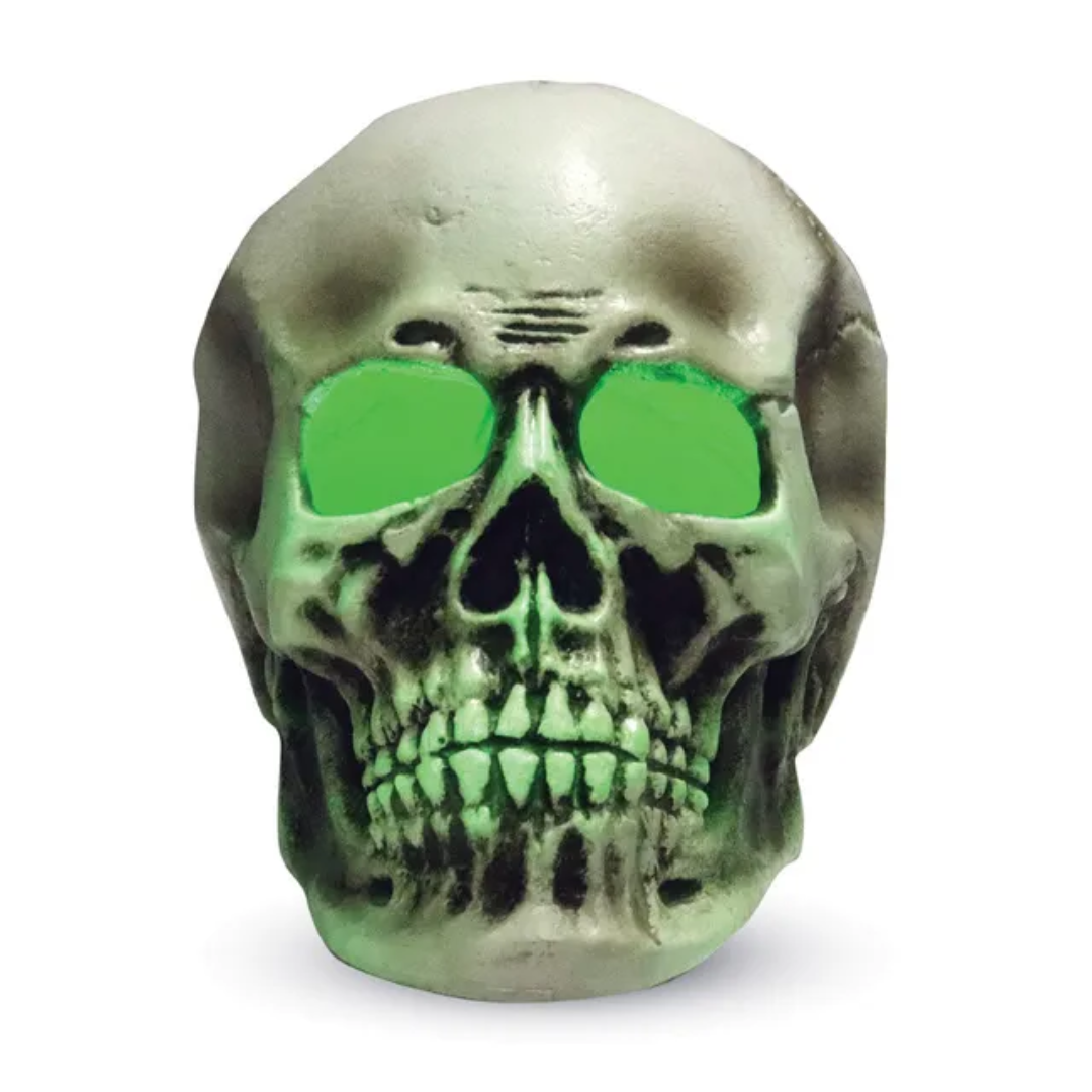 Spooky Halloween Green Light-Up Giant Skull - Halloween Decoration — image 1