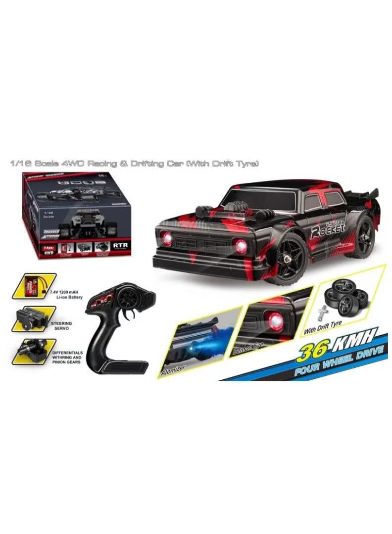 Ejector Rocket 4-WD RC Car Red 1:16 Scale HS16351 - Colorland Toys