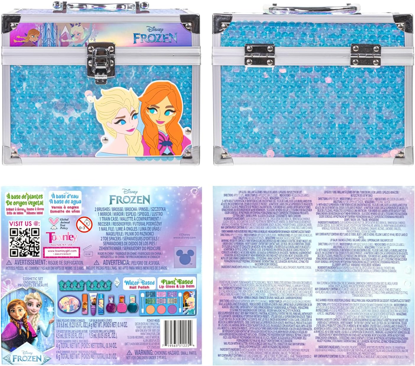Townley Girl Disney Frozen Train Case Cosmetic Makeup Set for Kids — view 9