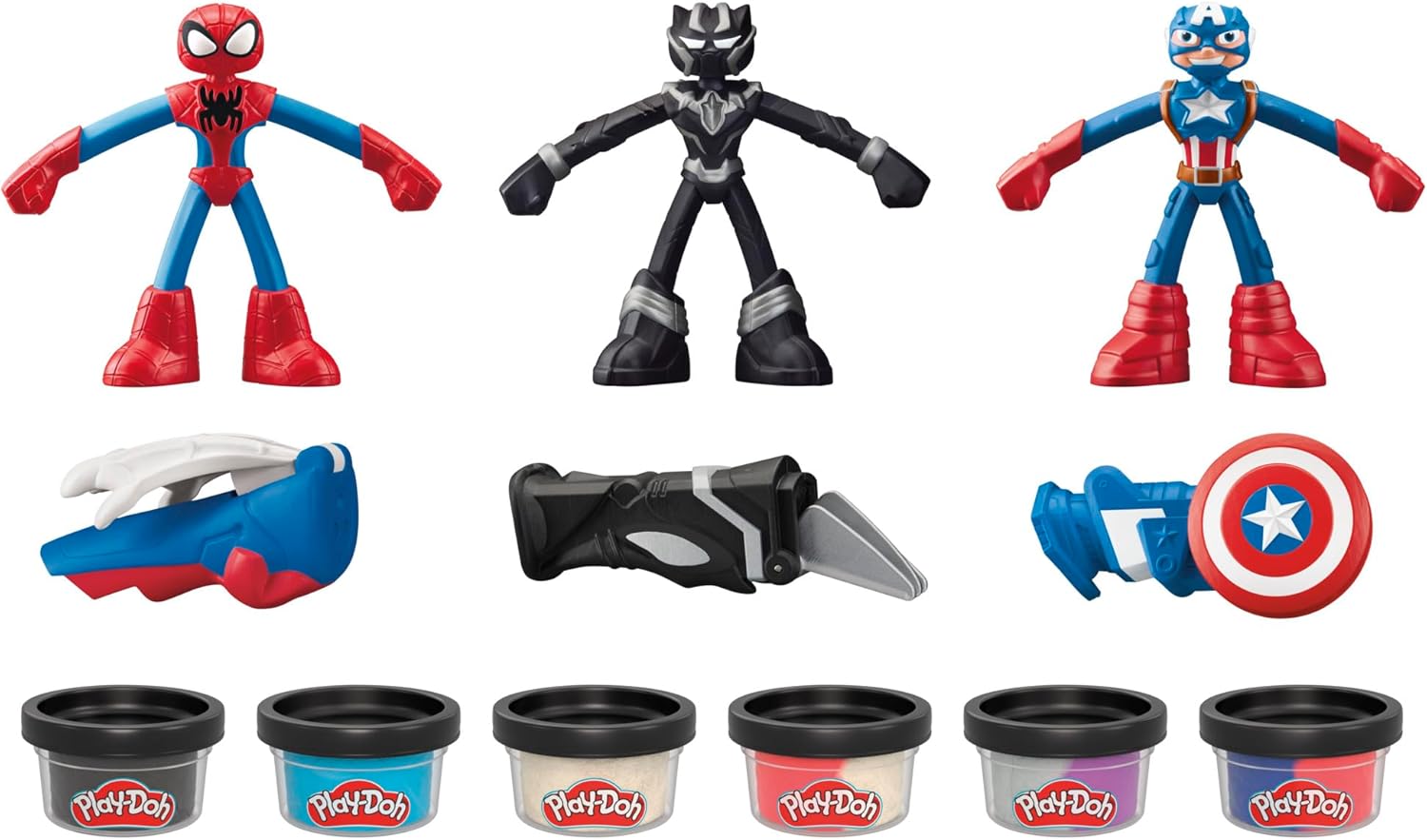 Play-Doh Marvel Heroes Adventure Set – Captain America, Spider-Man, Black Panther — view 9