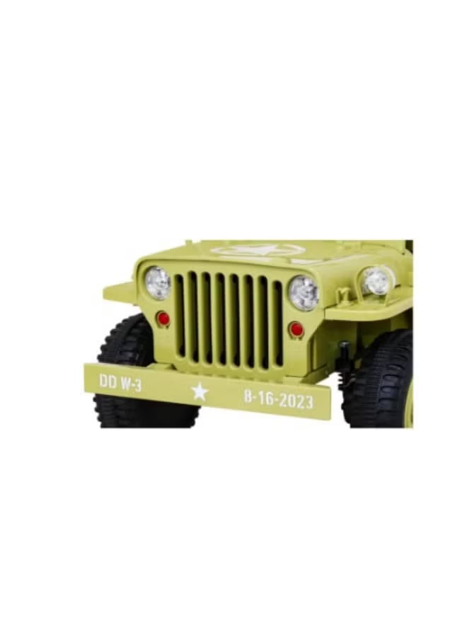 Kids Military Mini Willy Jeep Ride-On Light Green 12V 2M DM103 — image 3