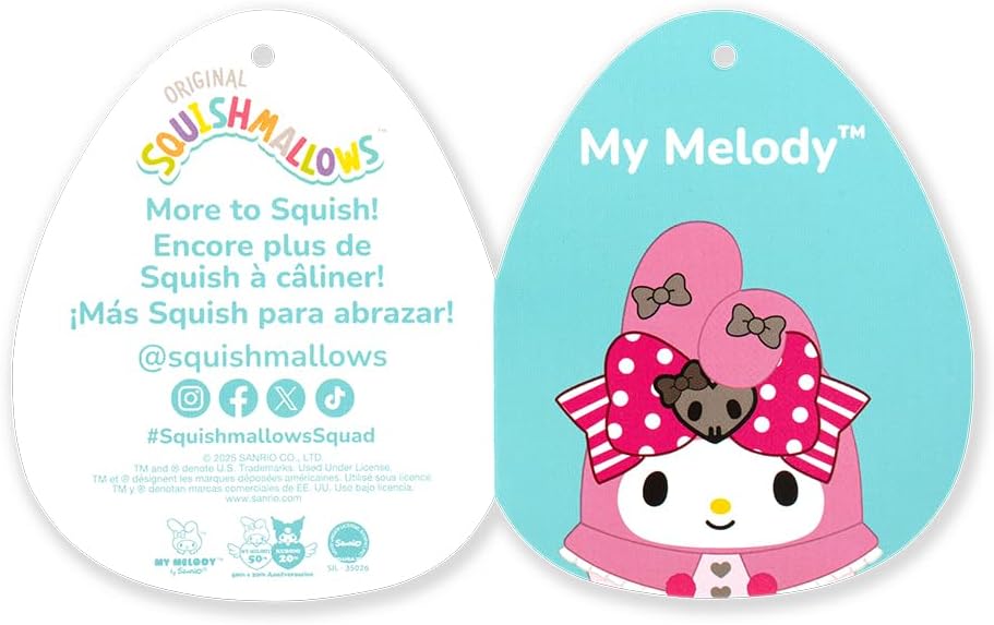 10" Squishmallows Hello Kitty Friends Plush - Kuromi or My Melody — image 6