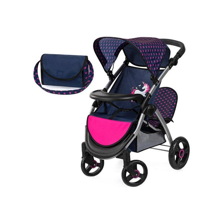 New Twin Pram With Bag 39454AA - Colorland Toys