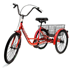 Knolly 20 Inch Three Wheel with Basket Red - Colorland Toys