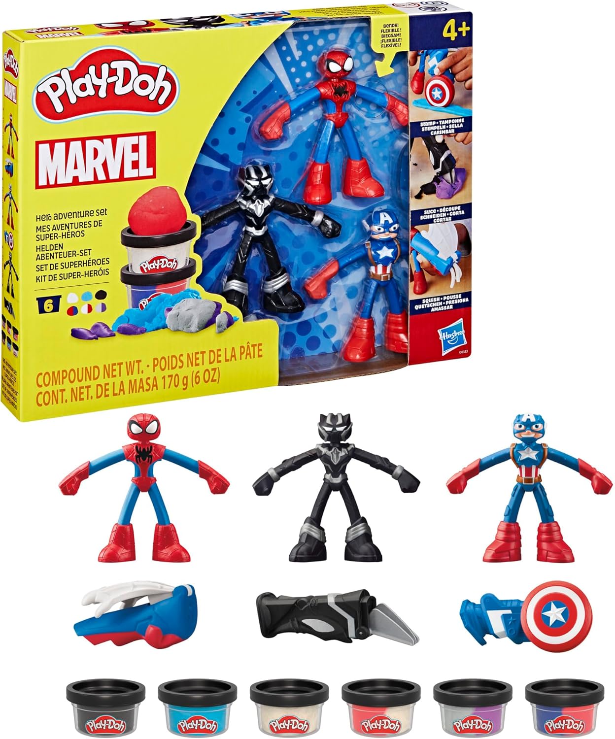 Play-Doh Marvel Heroes Adventure Set – Captain America, Spider-Man, Black Panther — view 10