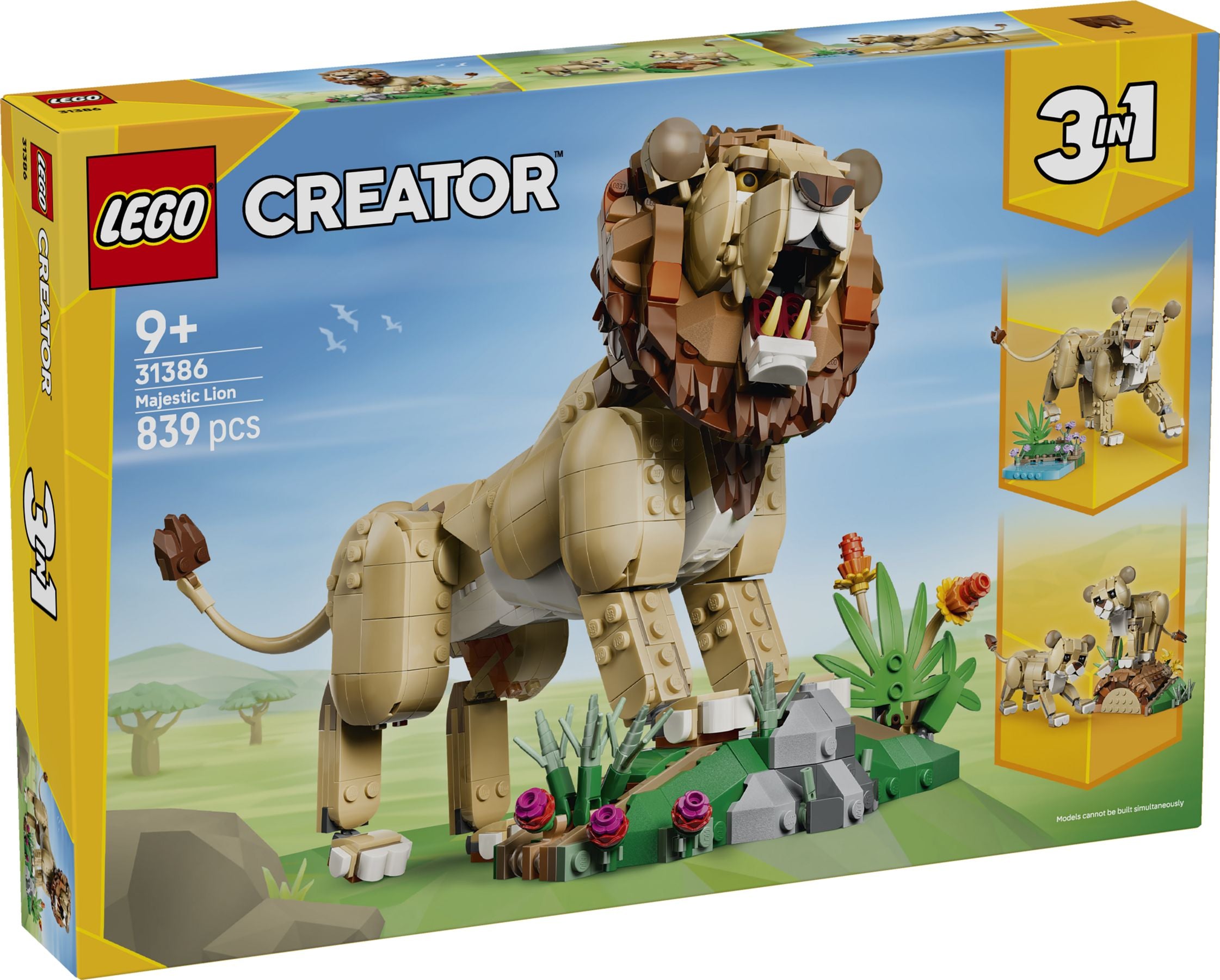 LEGO Creator 31386 Majestic Lion 3-in-1 Building Set, 839 Pieces — view 10