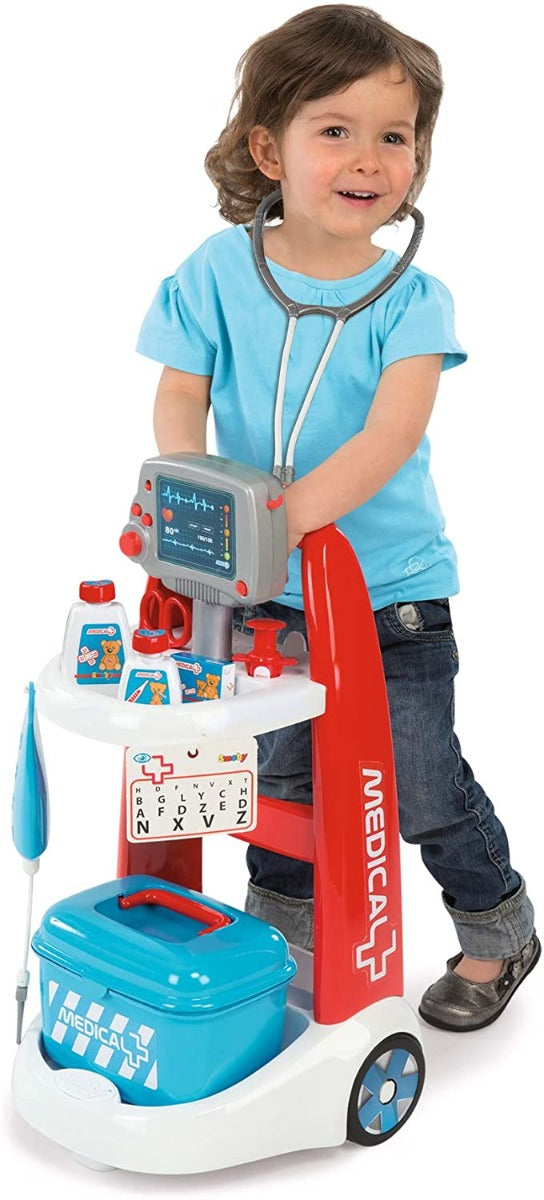 SMOBY Childrens Medical Rescue Trolley Playset 340202 - Colorland Toys