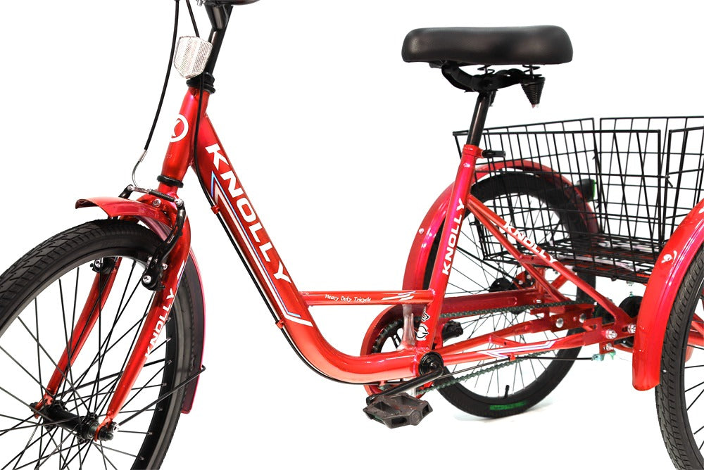 Knolly 20 Inch Three Wheel with Basket Red - Colorland Toys