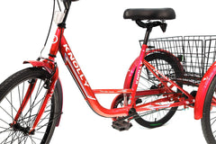 Knolly 20 Inch Three Wheel with Basket Red - Colorland Toys