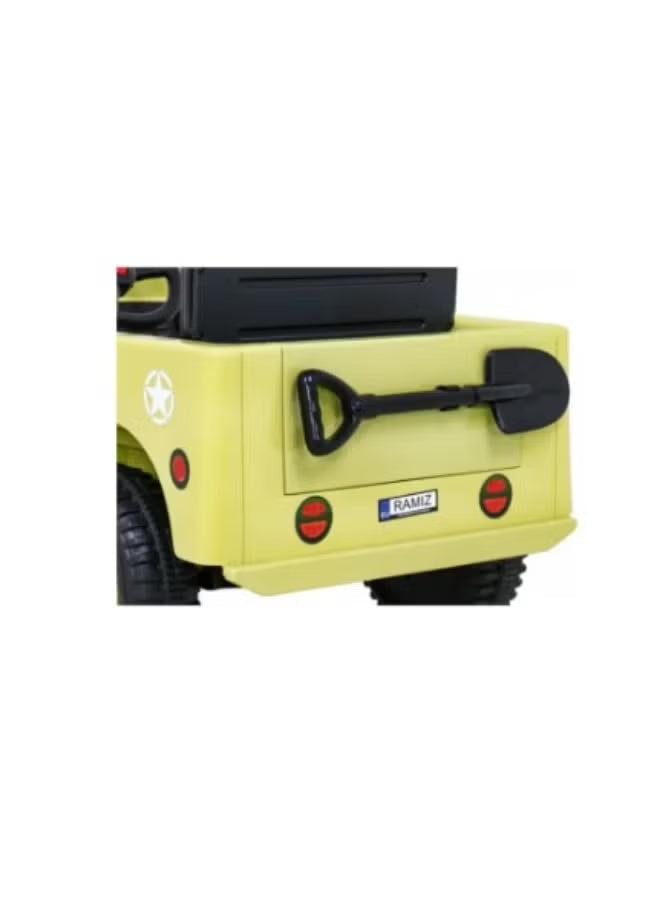 Kids Military Mini Willy Jeep Ride-On Light Green 12V 2M DM103 — image 5
