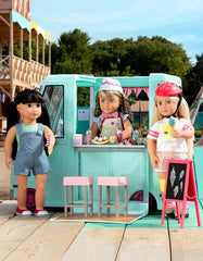 Our Generation Sweet Stop Ice Cream Truck with Electronics for 18-inch Dolls Light Blue - Colorland Toys