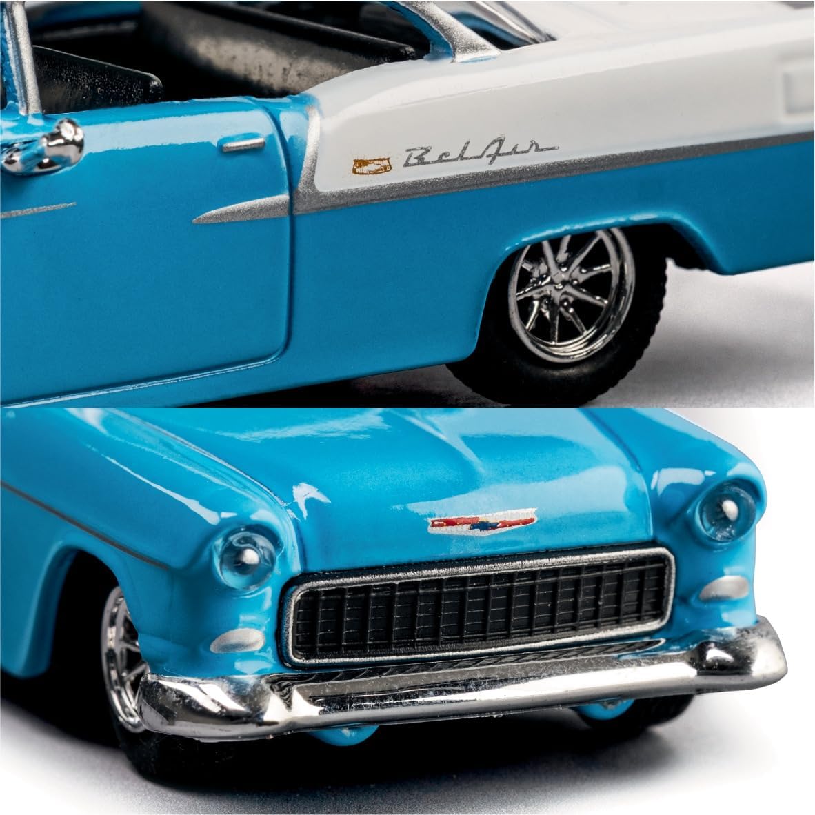 1955 Chevrolet Bel Air Blue and White - Majorette Collection — image 4