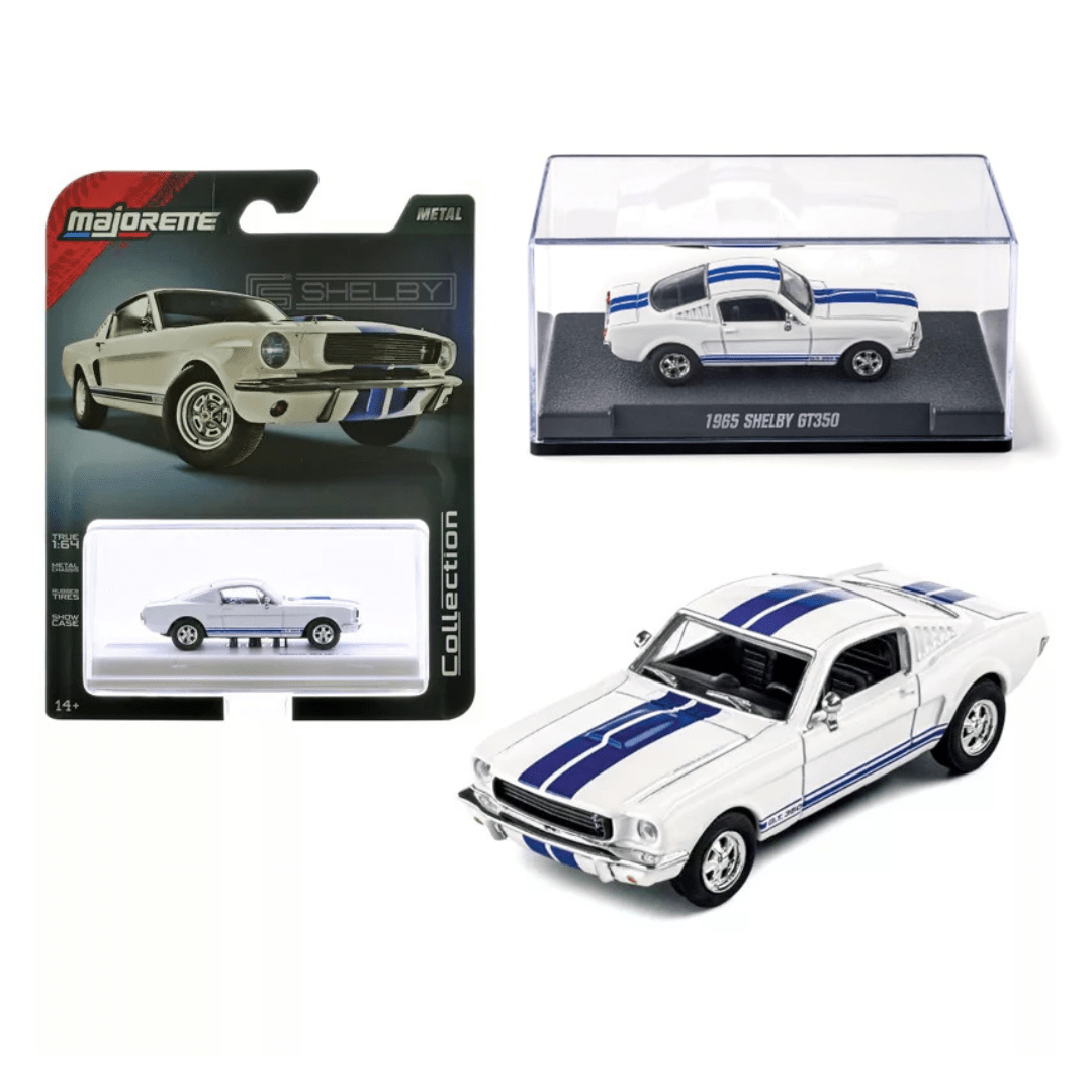 1965 Shelby GT350 White with Blue Stripes - Majorette Collection — image 1
