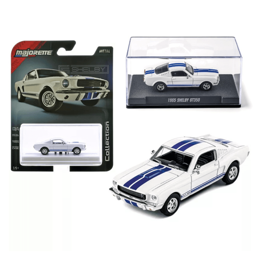 1965 Shelby GT350 White with Blue Stripes - Majorette Collection — image 1