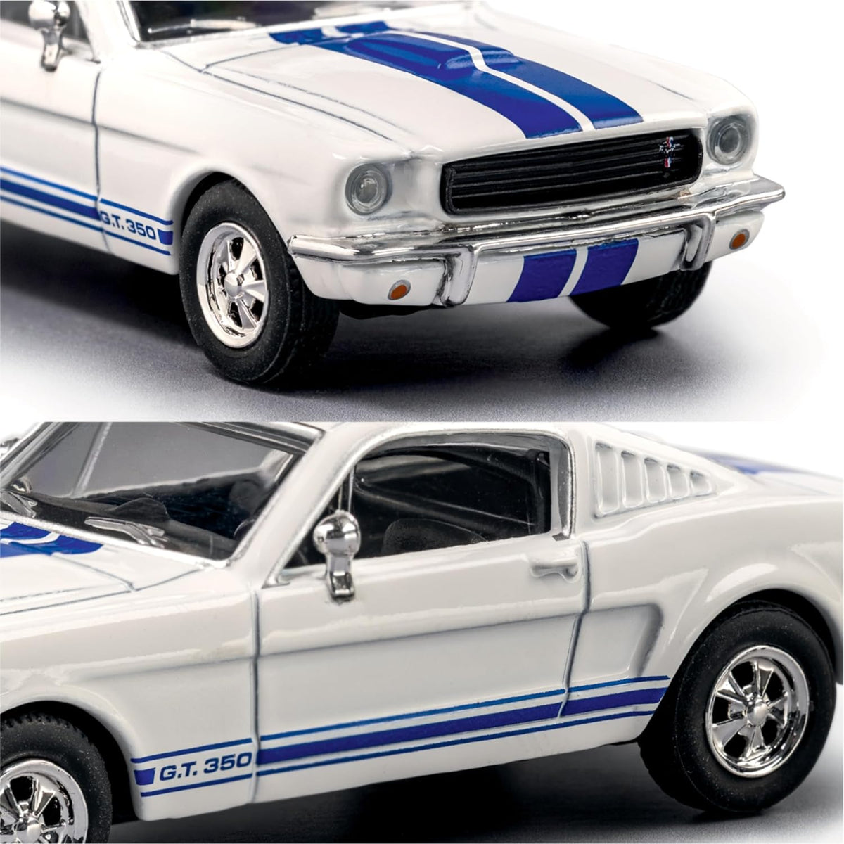 1965 Shelby GT350 White with Blue Stripes - Majorette Collection — image 4