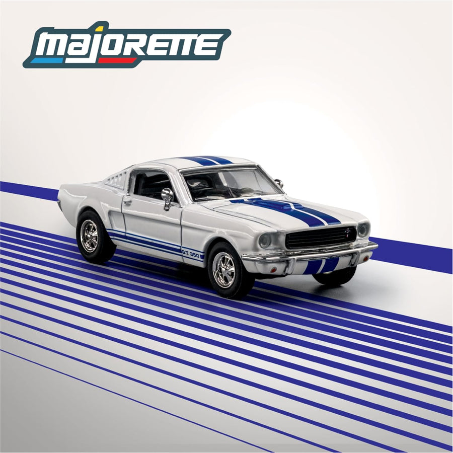 1965 Shelby GT350 White with Blue Stripes - Majorette Collection — image 3
