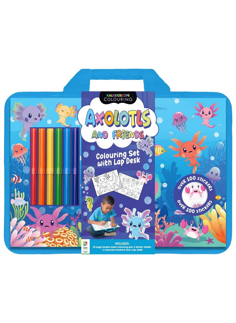 Axolotls and Friends Colouring Set with Lap Desk HBM00136 - Colorland Toys