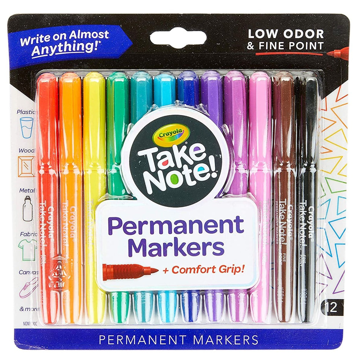 Crayola Take Note Permanent Markers Fine Point 58-6539
