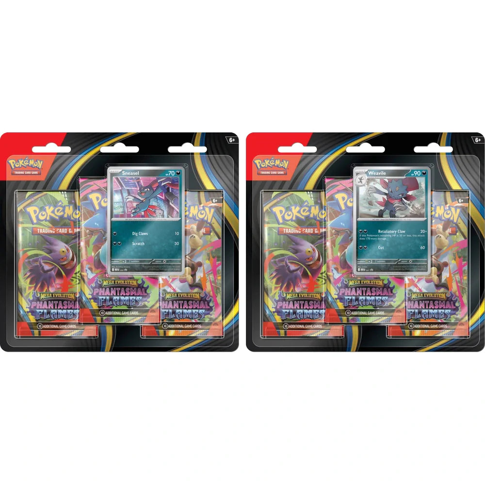 Pokémon TCG: Mega Evolution Phantasmal Flames Three-Booster Blister Pack - Colorland Toys