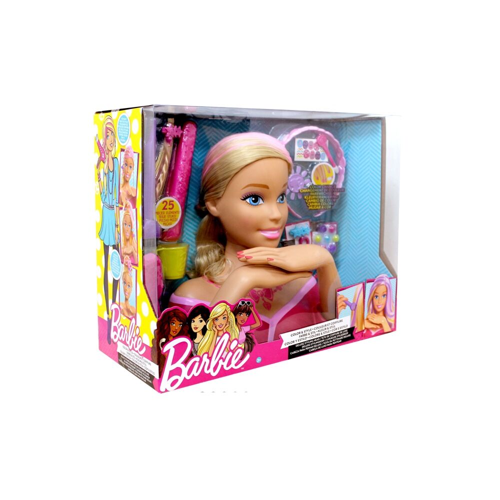 Barbie 19-Piece Deluxe Styling Head Fashionable Doll Set 63300 - Colorland Toys