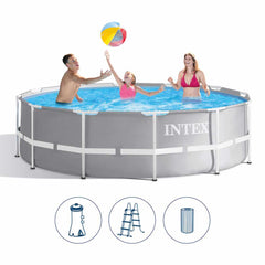 حوض سباحة دائري فوق الأرض بإطار منشوري من شركة Intex، مقاس 366×99 سم، 26716