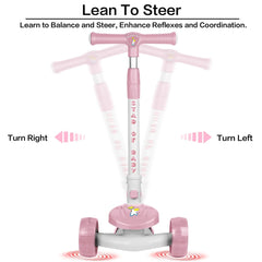 Kids Three Wheeled Scooter Pink Y-ST1818B/S1161