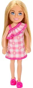 Barbie Club Chelsea Doll With Checkered Pink Dress DWJ33/HXM95