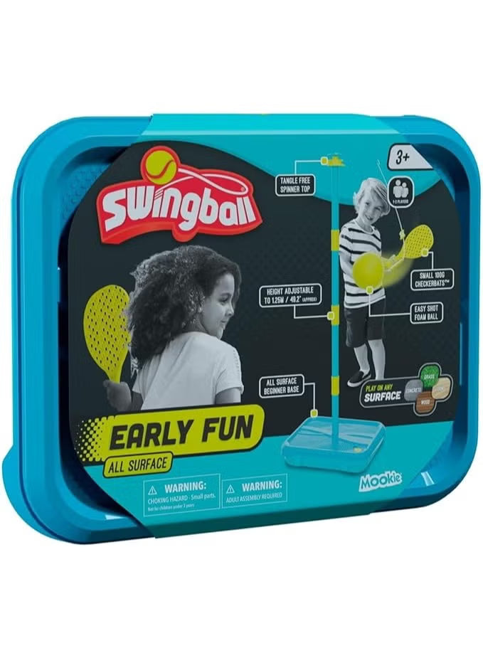 Mookie Swingball Early Fun All Surface With Two Checker Bats And Rubber Tennis Ball 1.25m 7295 — image 1