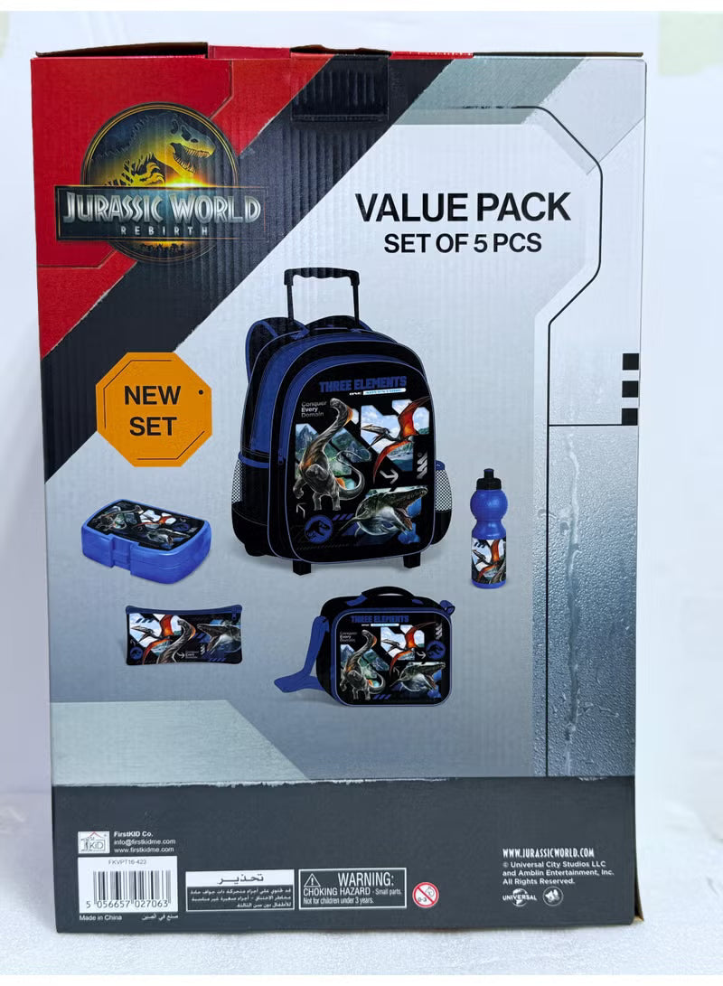 Jurasic World 5 In 1 Trolley Bag 16-Inch FKVPT16-423 - Colorland Toys